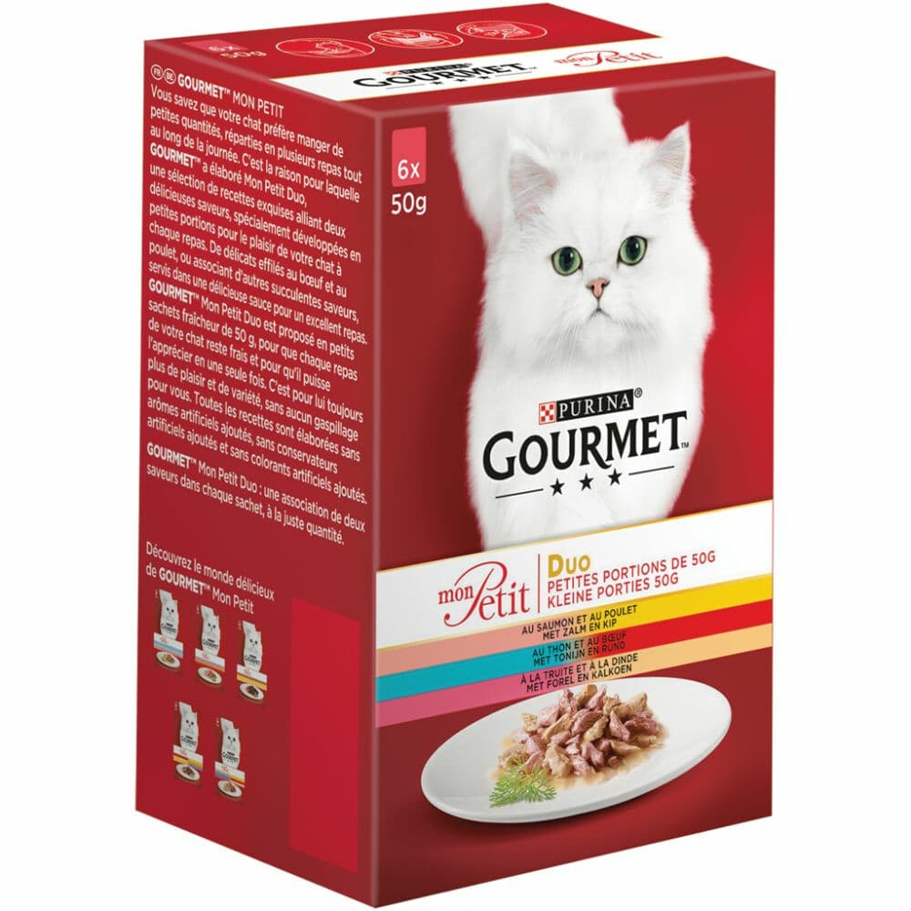 Gourmet Mon Petit Kattenvoer Nat Vis&Vlees 6 x 50 gr