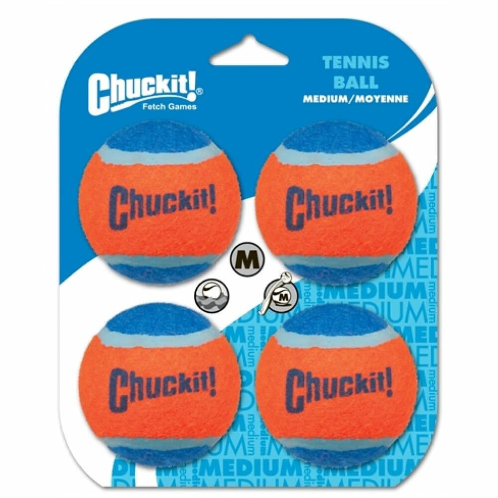 Chuckit Tennisbal Mediumø 6 cm 4 stuks