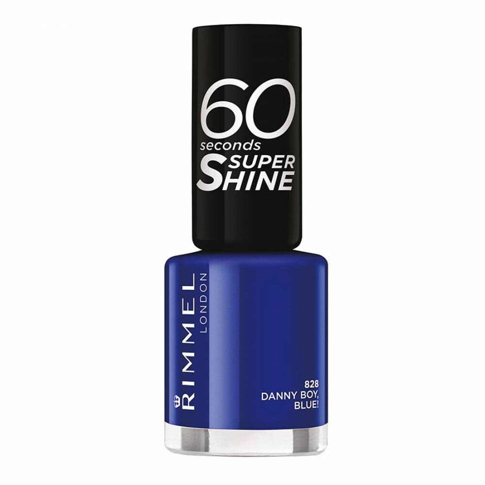 3x Rimmel 60 Seconds Supershine Nagellak 828 Danny Boy, Blue! 8 ml
