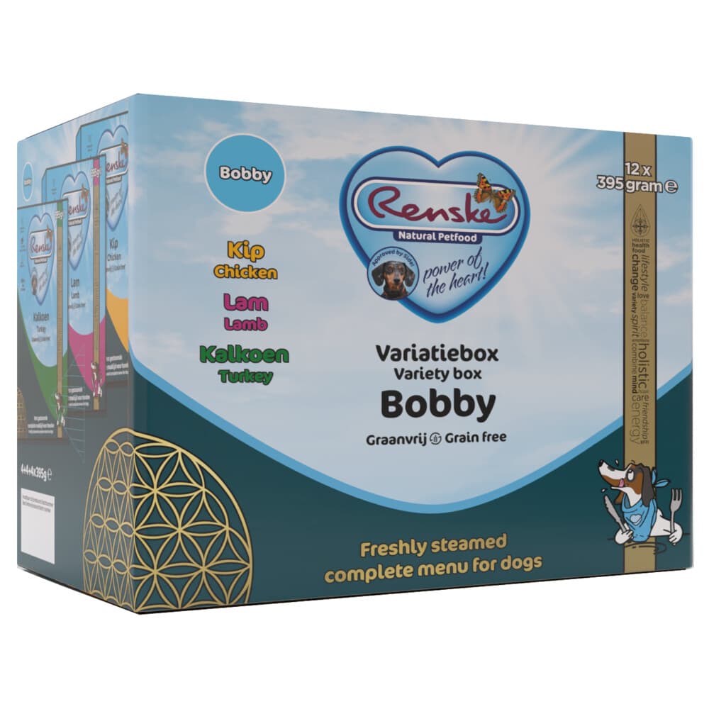 Renske Variatiebox Hondenvoer Nat Bobby 12 x 395 gr