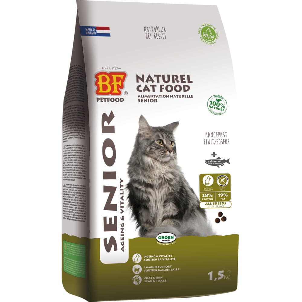 4x BF Petfood Kattenvoer Senior 1,5 kg
