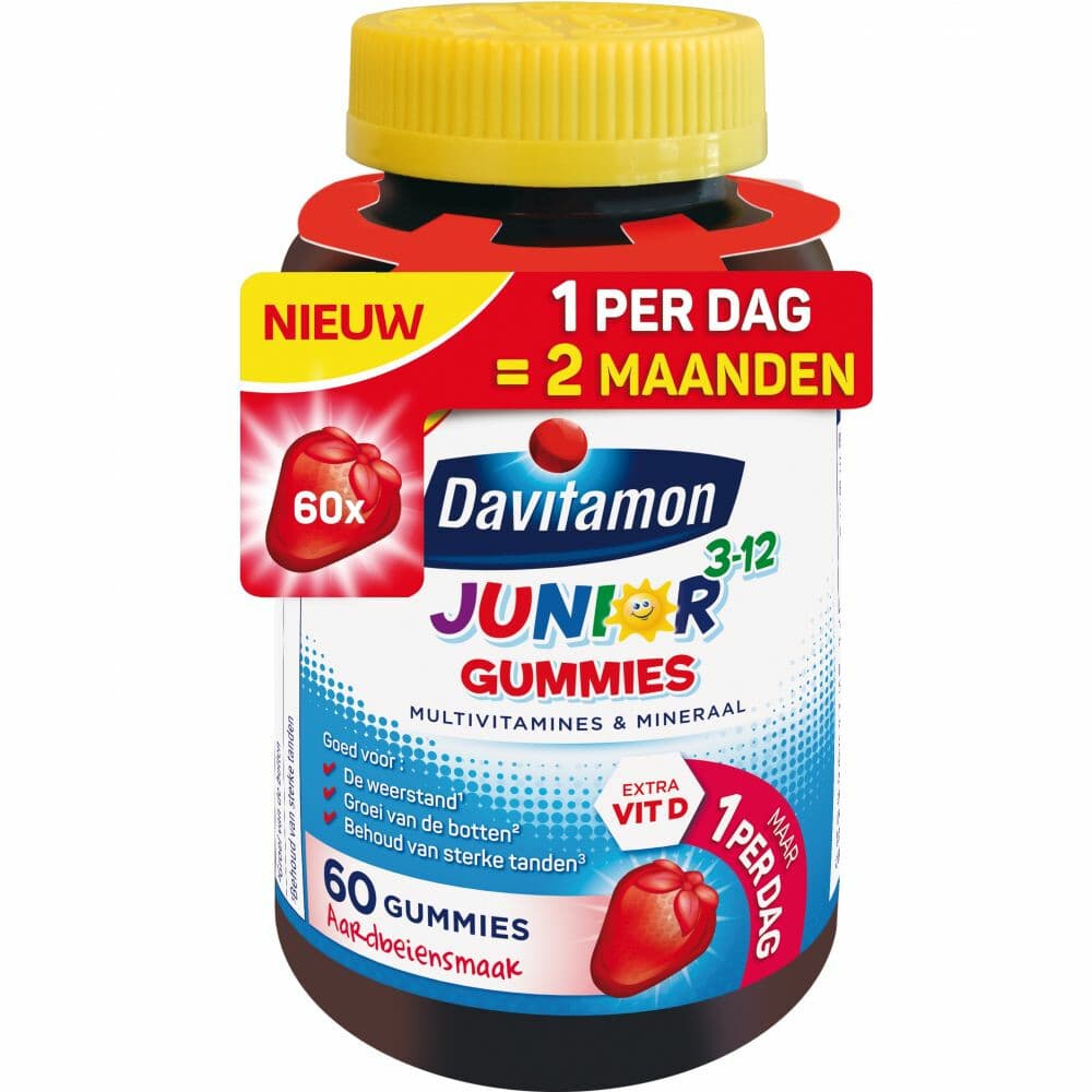 Gratis Verzending: 4x Davitamon Junior Gummies 3-12 jaar 60 gummies