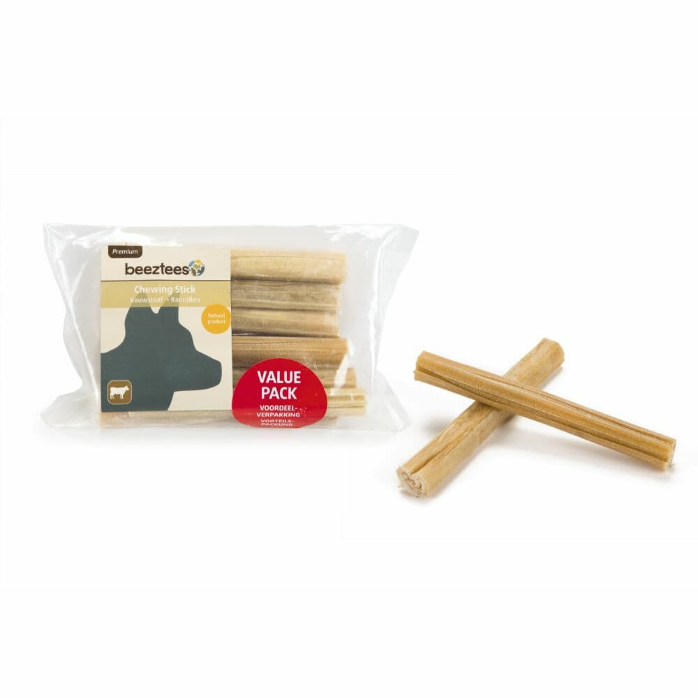 Beeztees Kauwstaaf Runderhuid Voordeelpak 12,5 cm 10 stuks