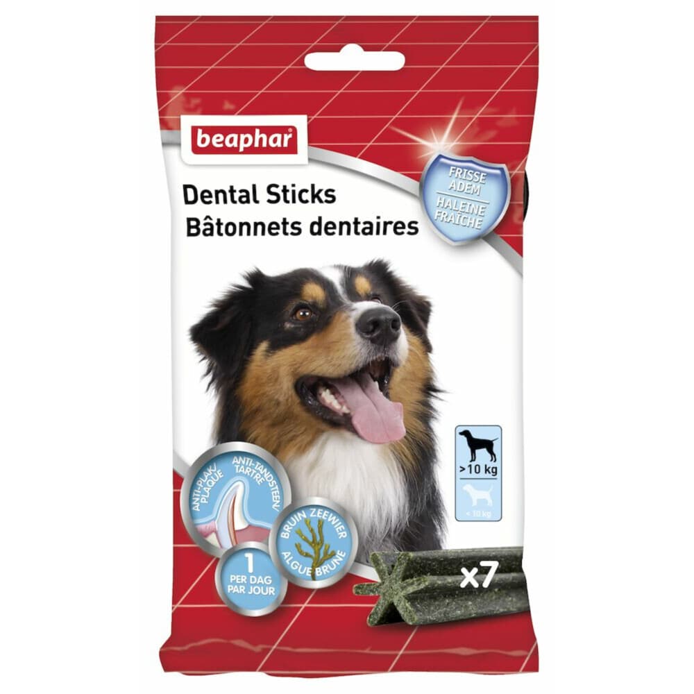 12x Beaphar Dental Sticks voor Honden M - L 7 stuks