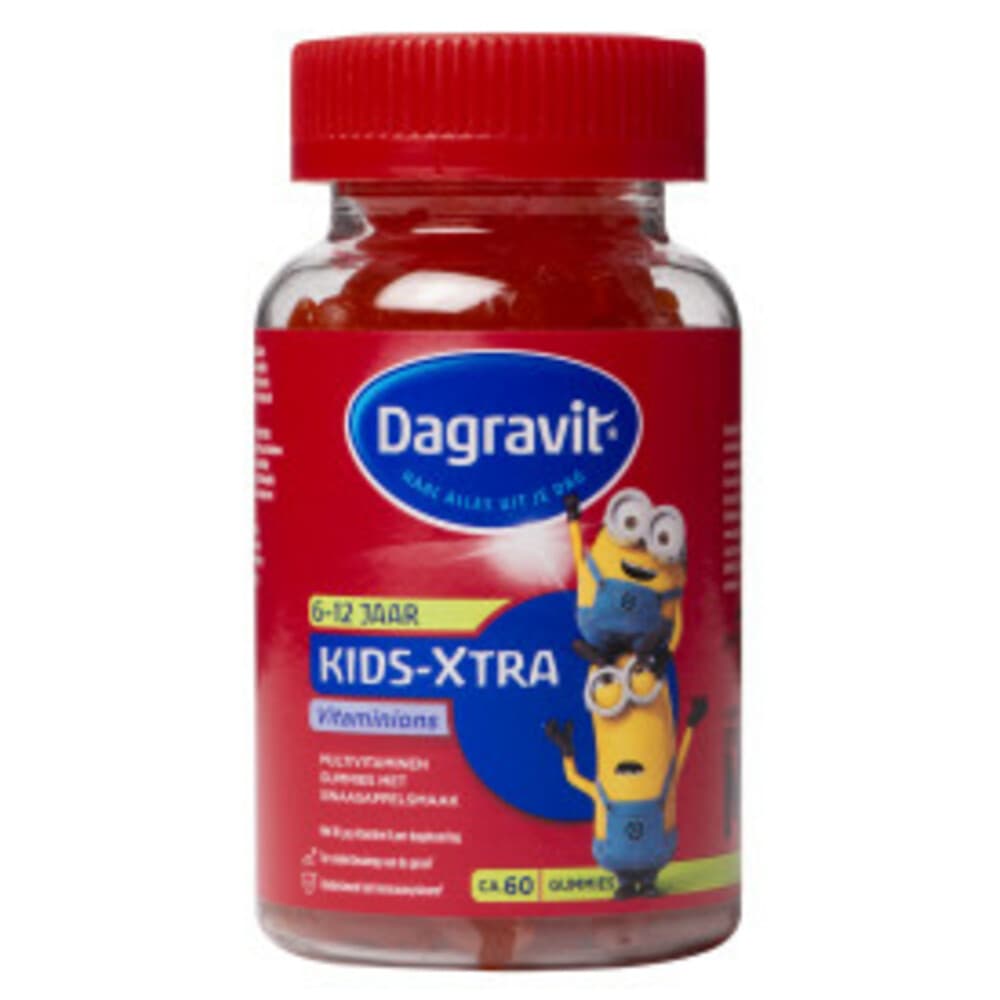 Gratis Verzending: 4x Dagravit Kids-Xtra Vitaminions Multivitaminen 6-12 jaar 60 gummies