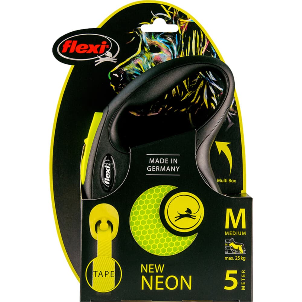 Flexi Rollijn New Neon Tape 5 mtr tot 25 kg Neon