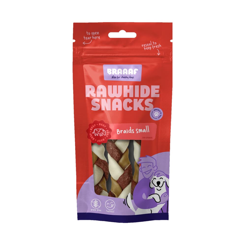 Braaaf Hondensnack Twister Vlecht Klein 12 cm 80 gr