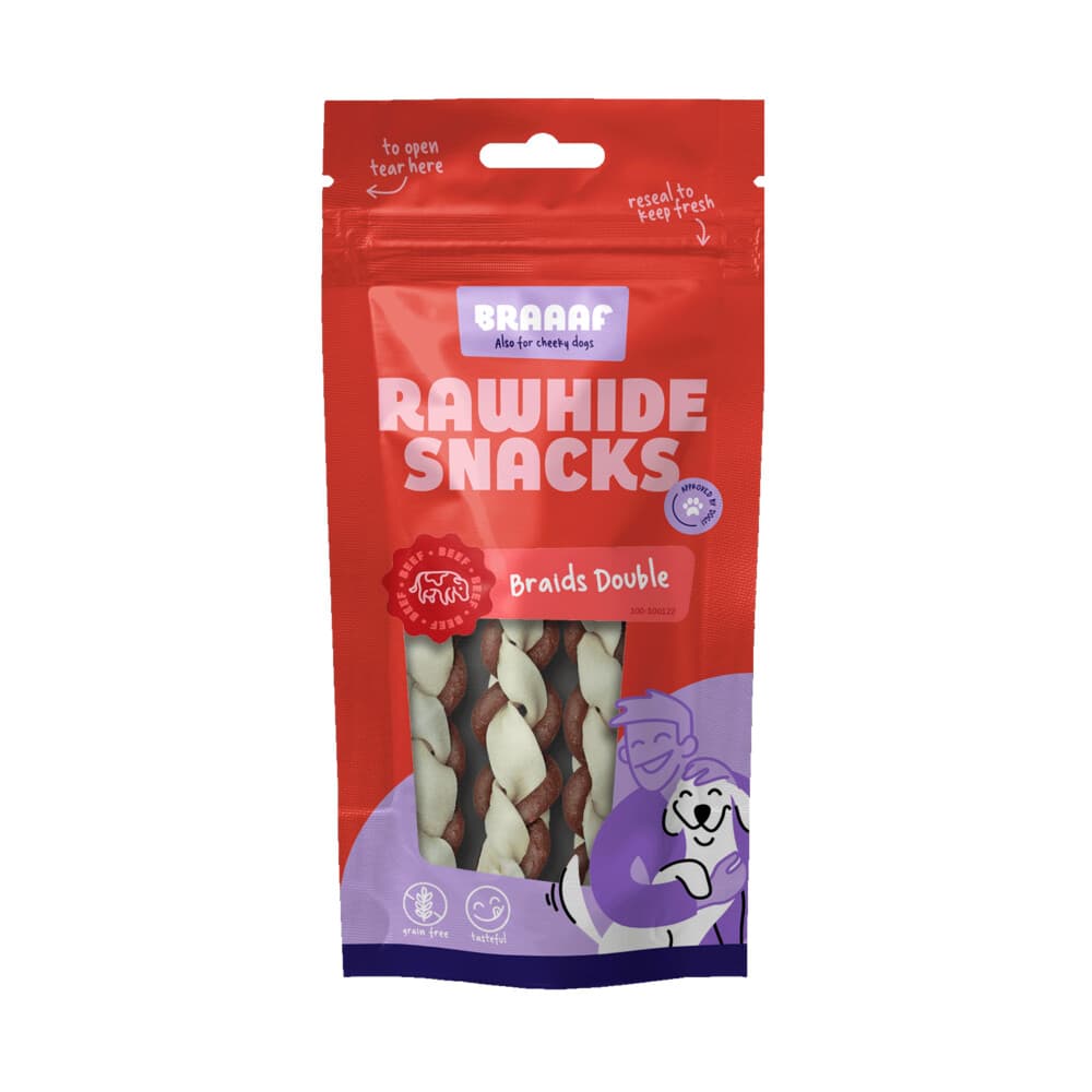 Braaaf Hondensnack Twister Double 12 cm 60 gr