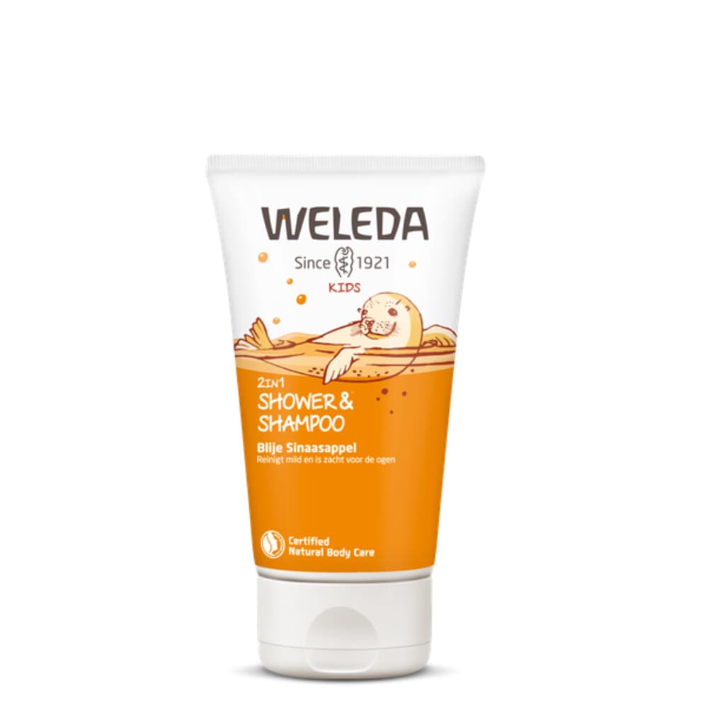 2e halve prijs: WELEDA Kids 2in1 Shampoo&Body Wash Blije Sinaasappel 150 ml