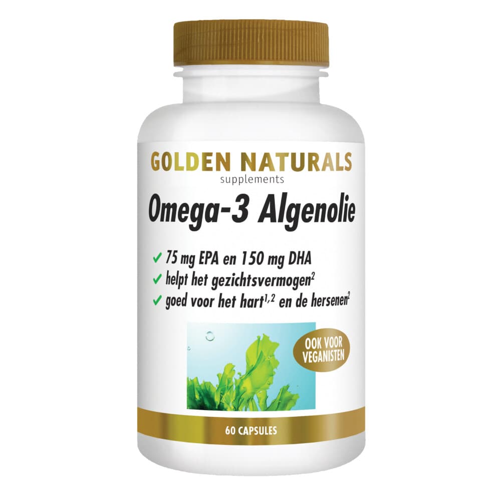 Gratis Verzending: 2x Golden Naturals Omega-3 Algenolie 60 capsules