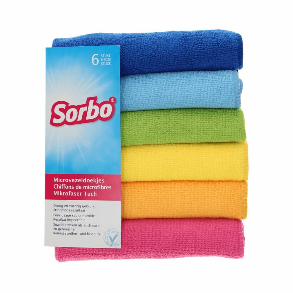 5x Sorbo Microvezeldoeken Trendy Colors 40 x 40 cm 6 stuks