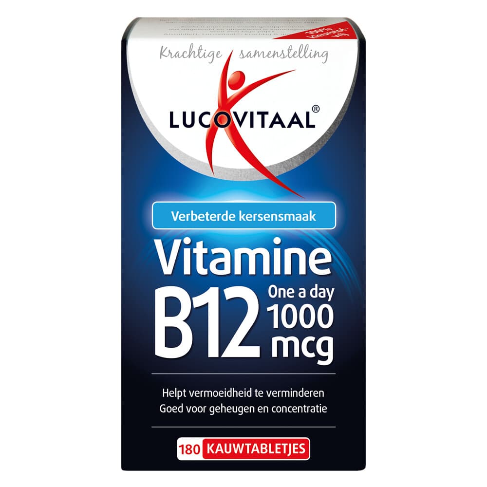 2+2 gratis: Lucovitaal Vitamine B12 1000mcg 180 kauwtabletten
