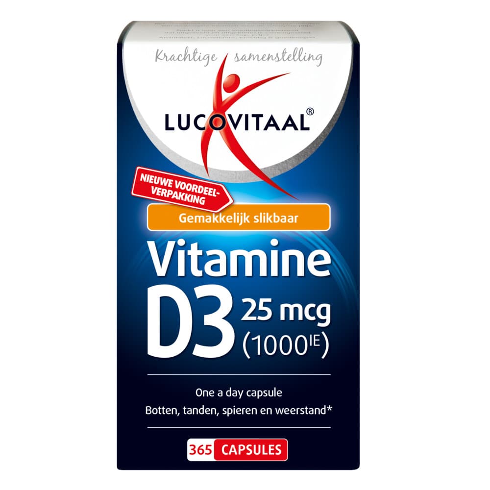 Gratis Verzending: 3x Lucovitaal Vitamine D3 25mcg 365 capsules