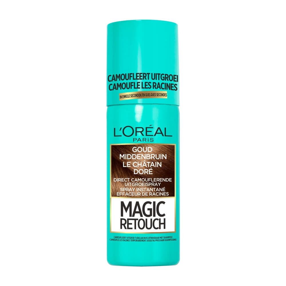 3x L'Oréal Magic Retouch Uitgroeispray Goud Middenbruin 75 ml