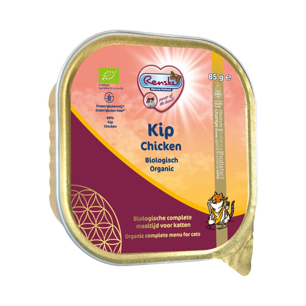 Renske Bio Vers Gestoomd Kattenvoer Nat Kip 85 gr