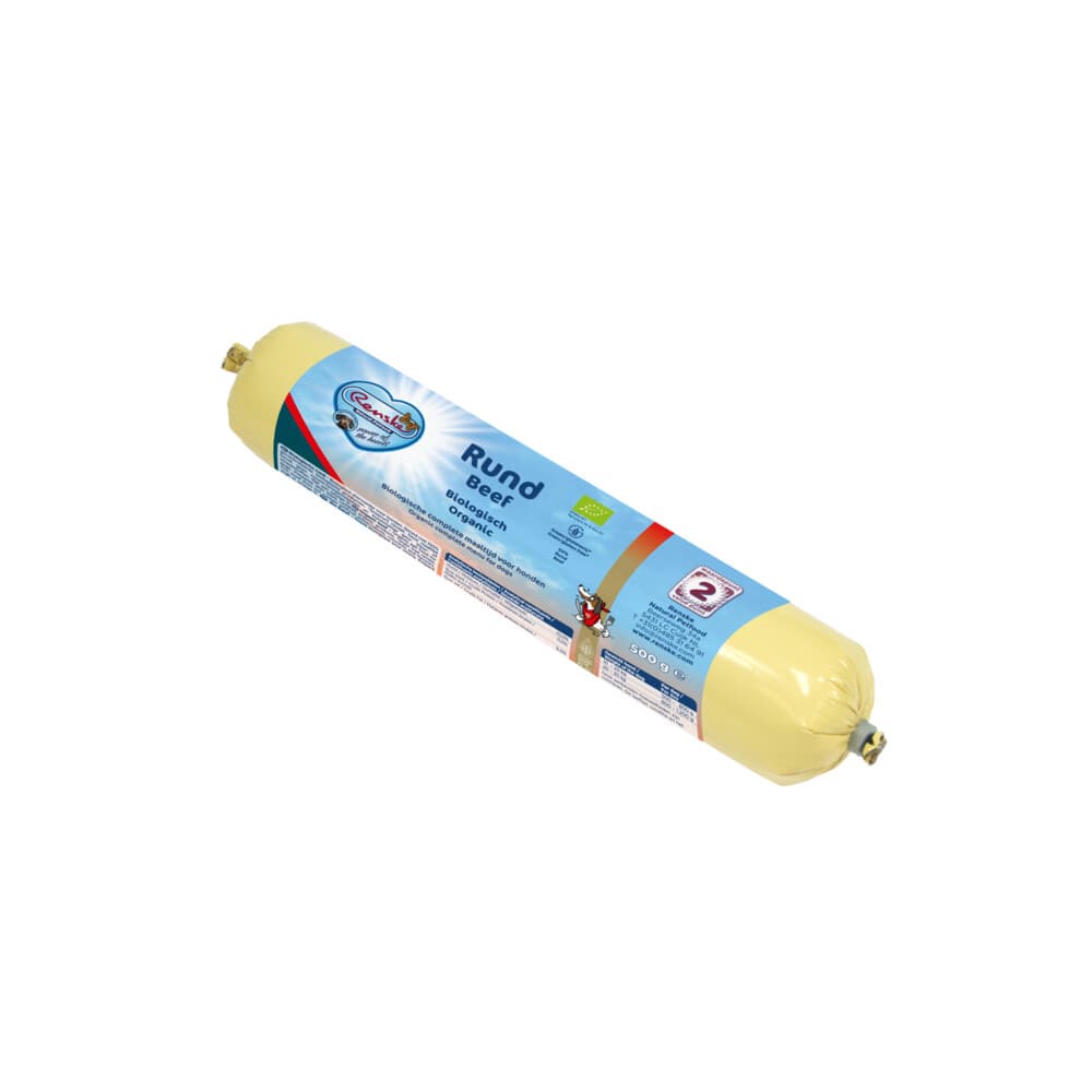 14x Renske Biologische Worst Hondenvoer Nat Rund 500 gr