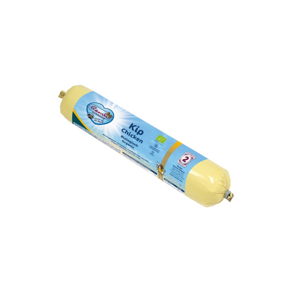 14x Renske Biologische Worst Hondenvoer Nat Kip Graanvrij 500 gr