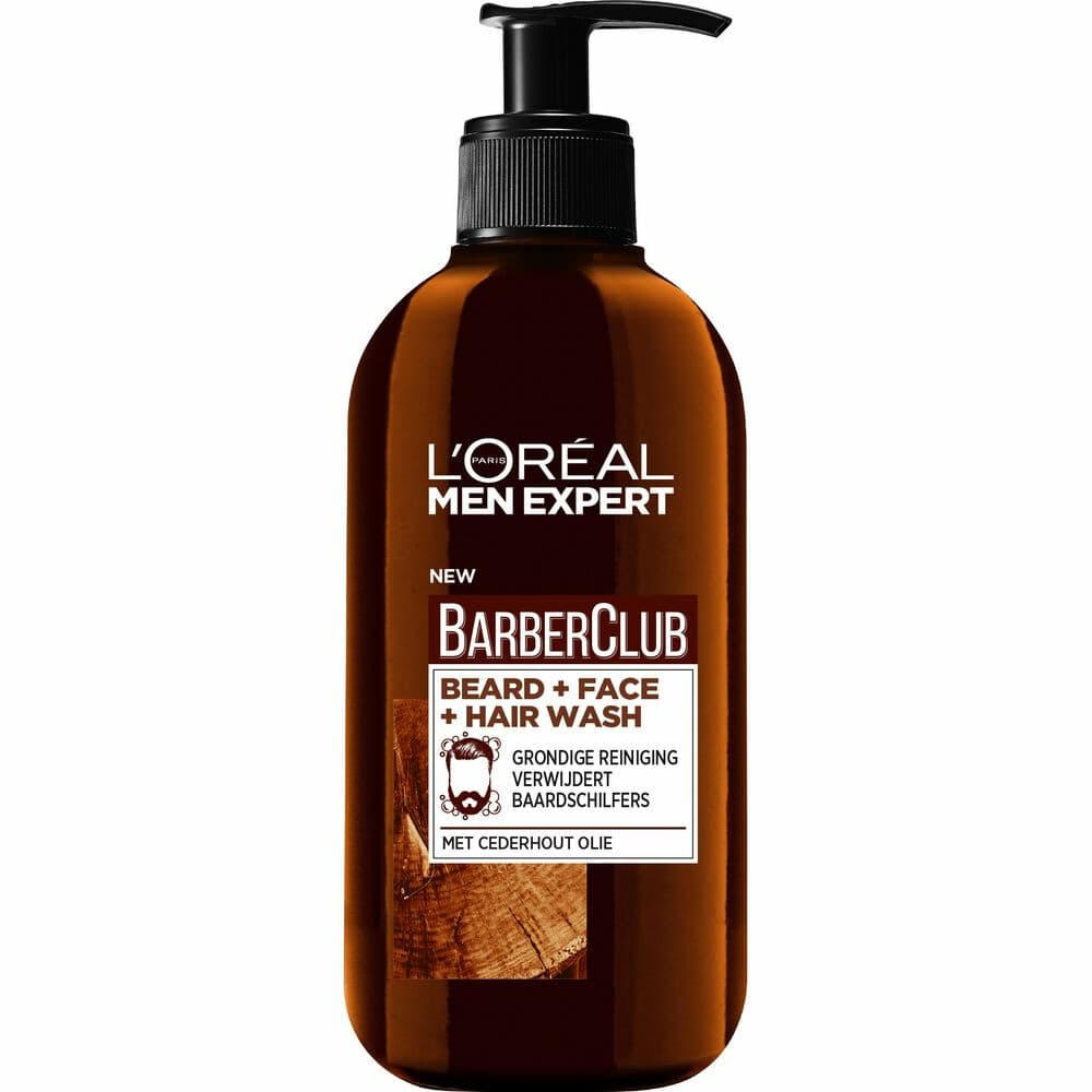 1+1 gratis: L'Oréal Men Expert BarberClub Baard Gezicht&Haar 3-in-1 Wash 200 ml