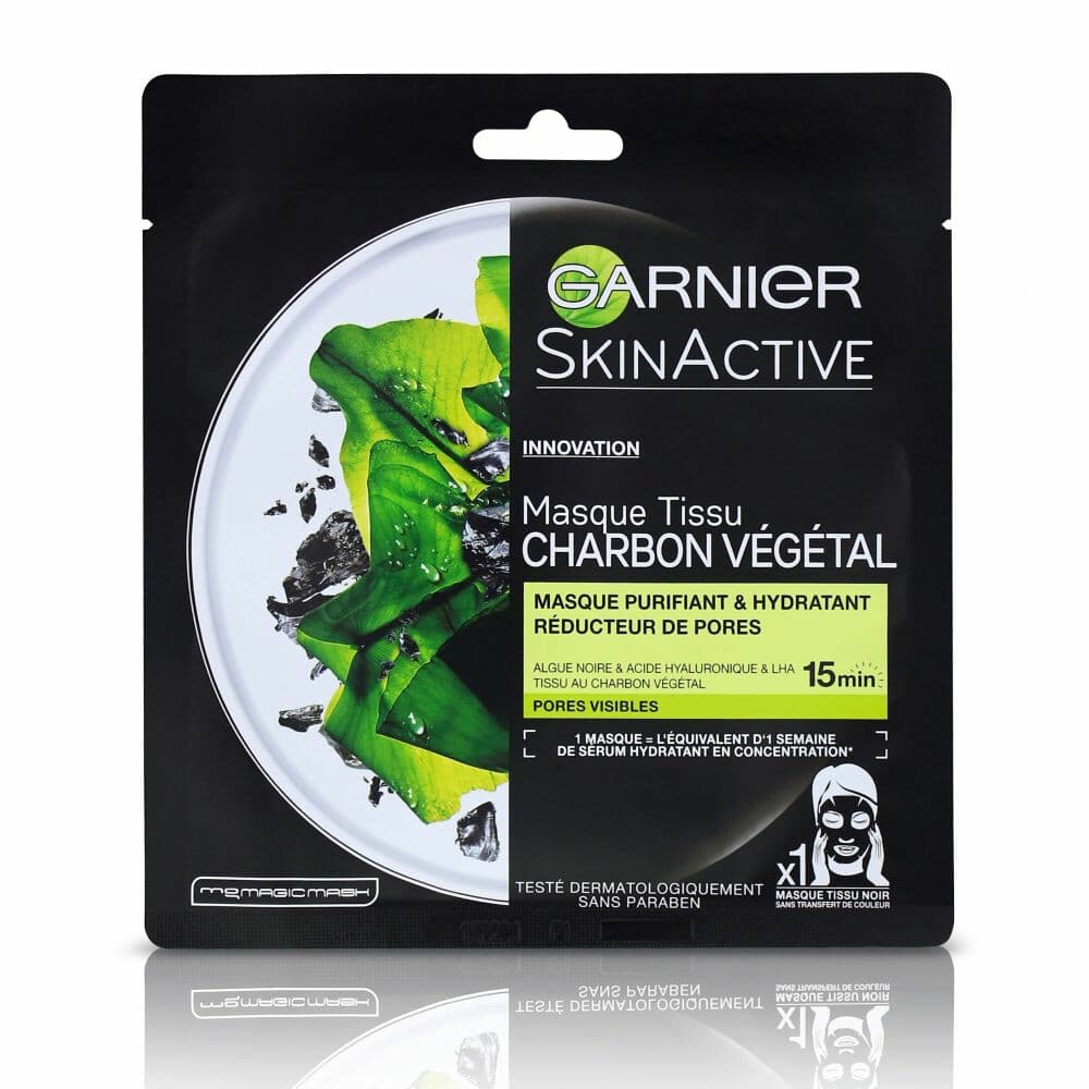 1+1 gratis: Garnier SkinActive Tissue Gezichtsmasker Pure Charcoal