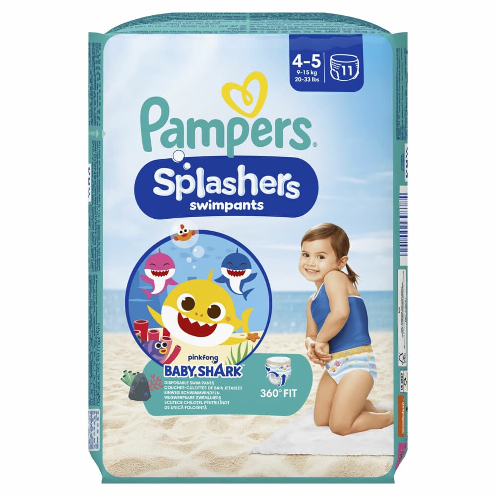 3x Pampers Splashers Zwemluiers Maat 4-5 (9-15 kg) 11 stuks
