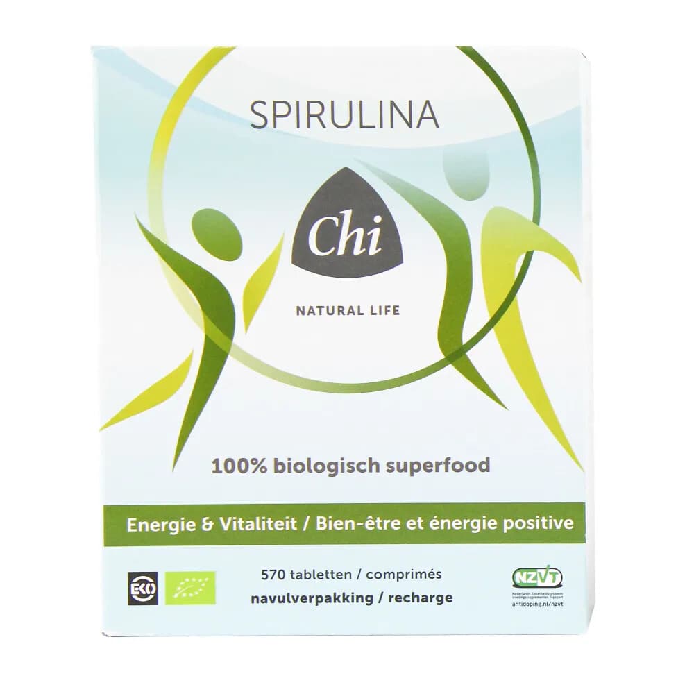 Gratis Verzending: Chi Natural Life Bio Spirulina 500 mg Navulling 570 tabletten
