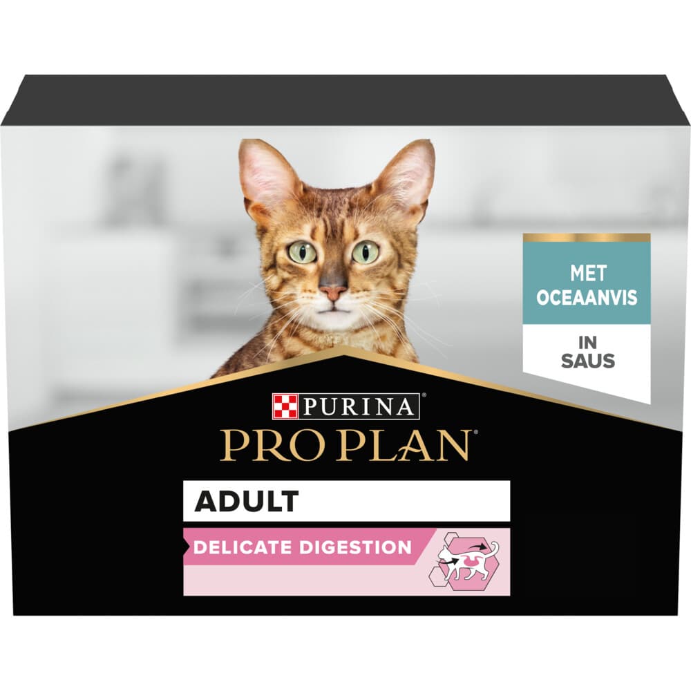 Pro Plan Kattenvoer Nat Delicate Nutrisavour Adult Zeevis 10 x 85 gr