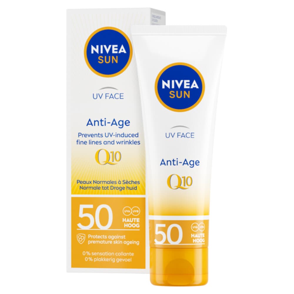 6x NIVEA Sun Anti-Age Q10 Zonnecrème Gezicht SPF 50 50 ml