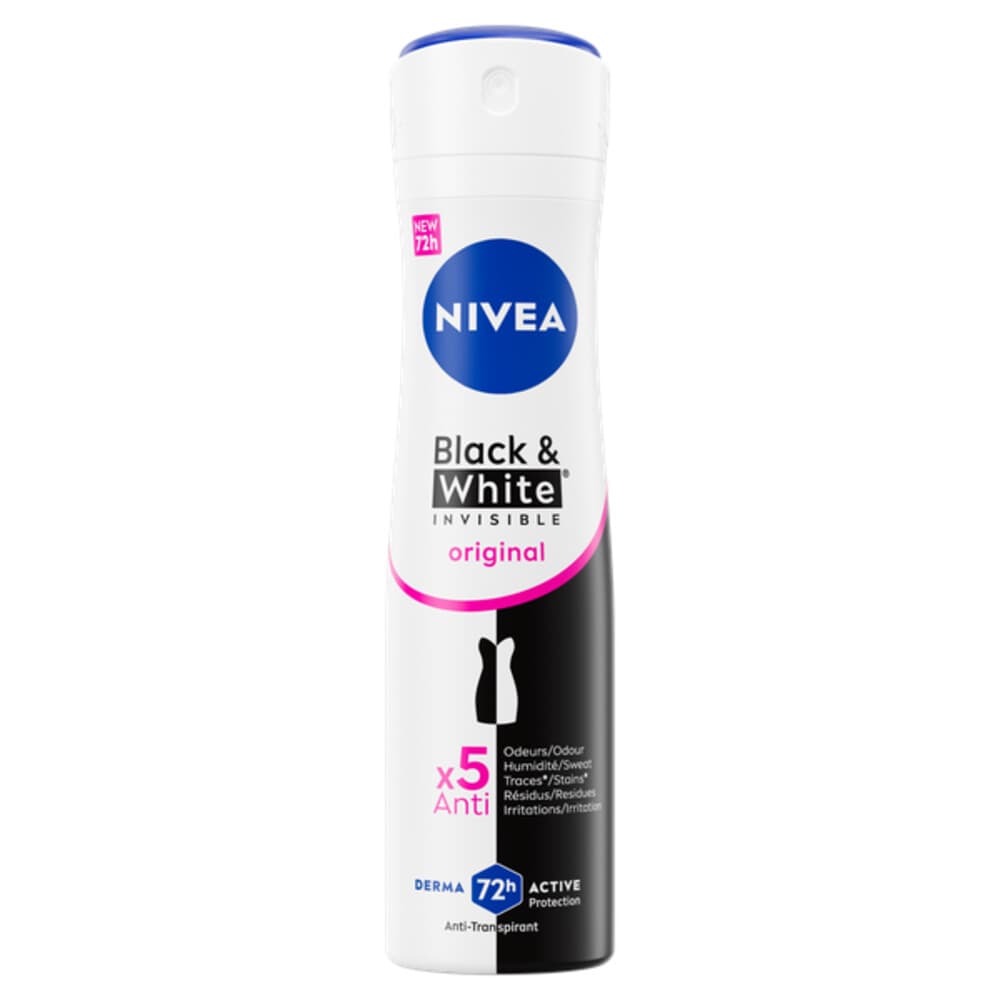 1+1 gratis: NIVEA Deodorant Spray Invisible For Black&White Clear 150 ml