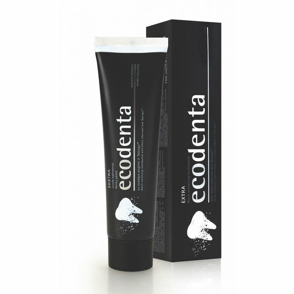 Ecodenta Tandpasta Extra Whitening Black Houtskool 100 ml