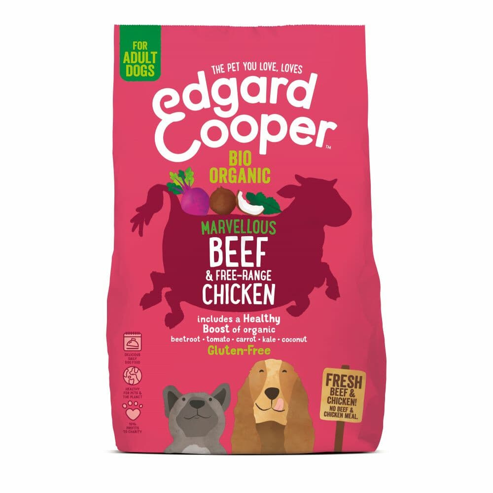 6x Edgard&Cooper Hondenvoer Bio Rund - Bio Kip 700 gr