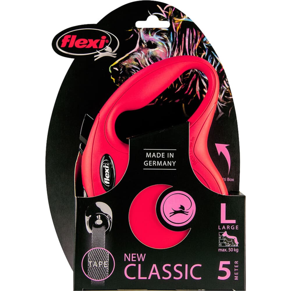 Flexi Rollijn Classic Tape 5 mtr tot 50 kg Rood