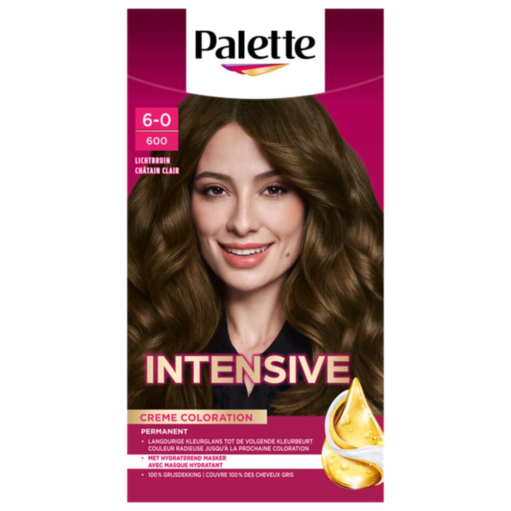 Palette Intensive Oil-Care Color Haarkleuring 600 Lichtbruin