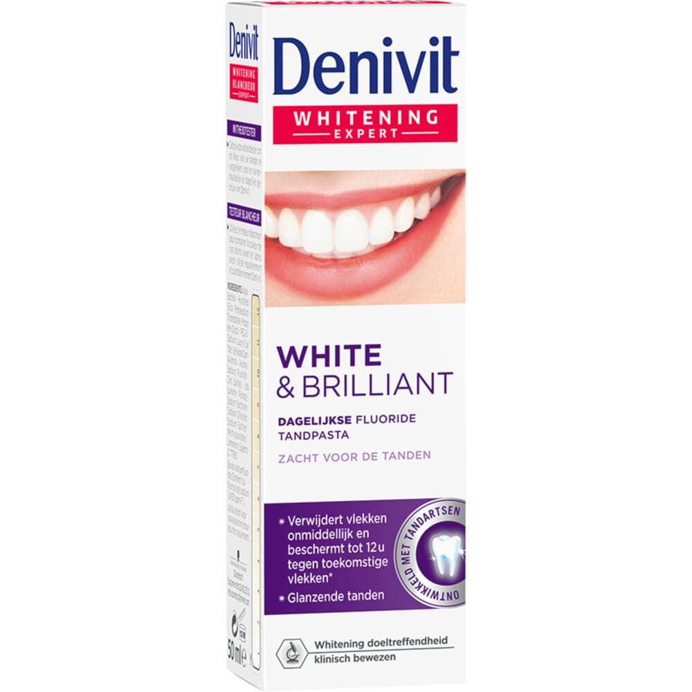6x Denivit Tandpasta White en Brilliant 50 ml