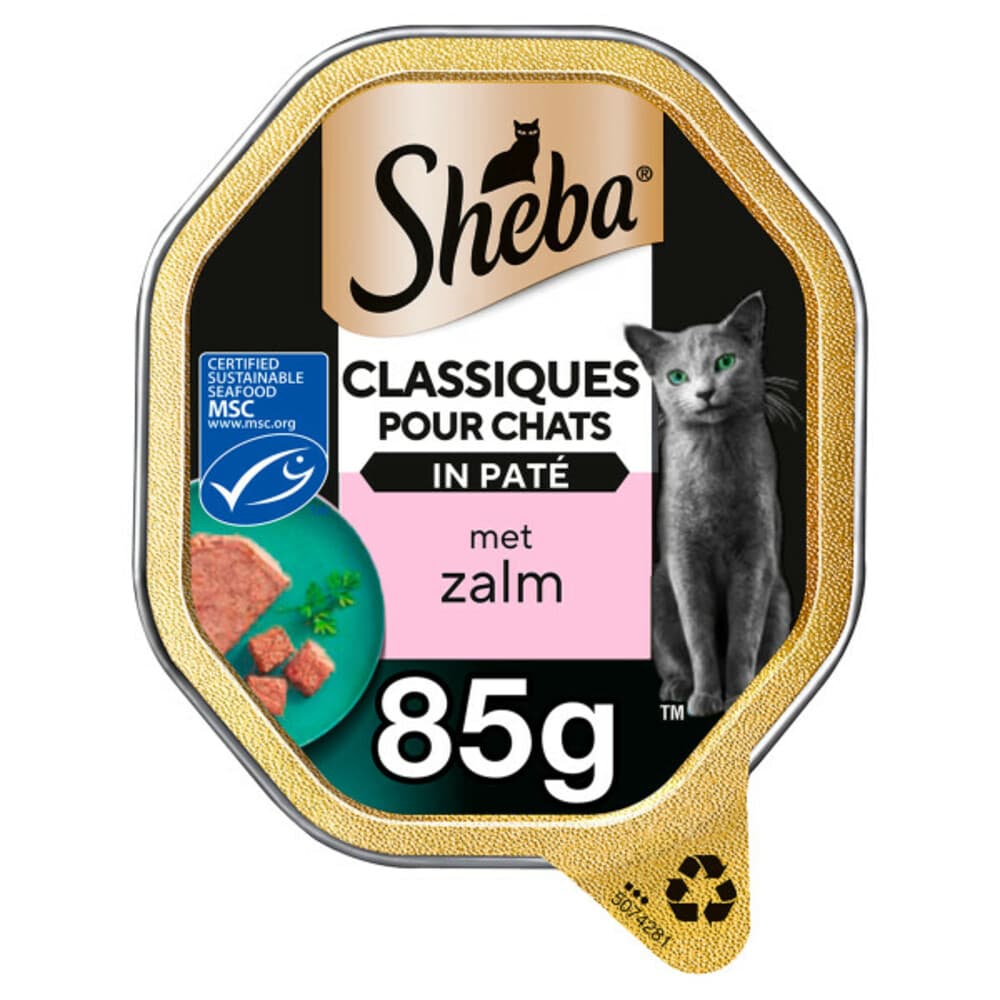 Sheba Adult Kattenvoer Classic Paté Natvoer Zalm Kuipjes 85 gr