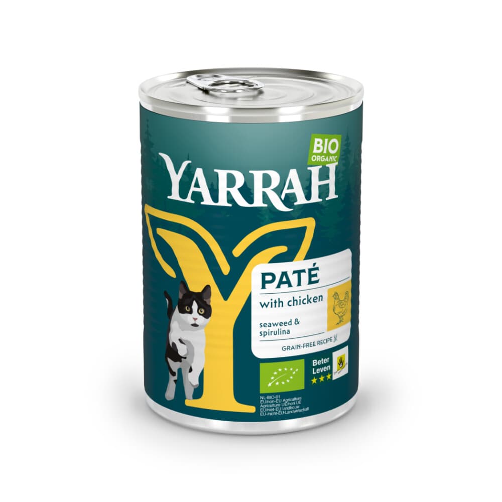 12x Yarrah Bio Kattenvoer Paté Kip 400 gr