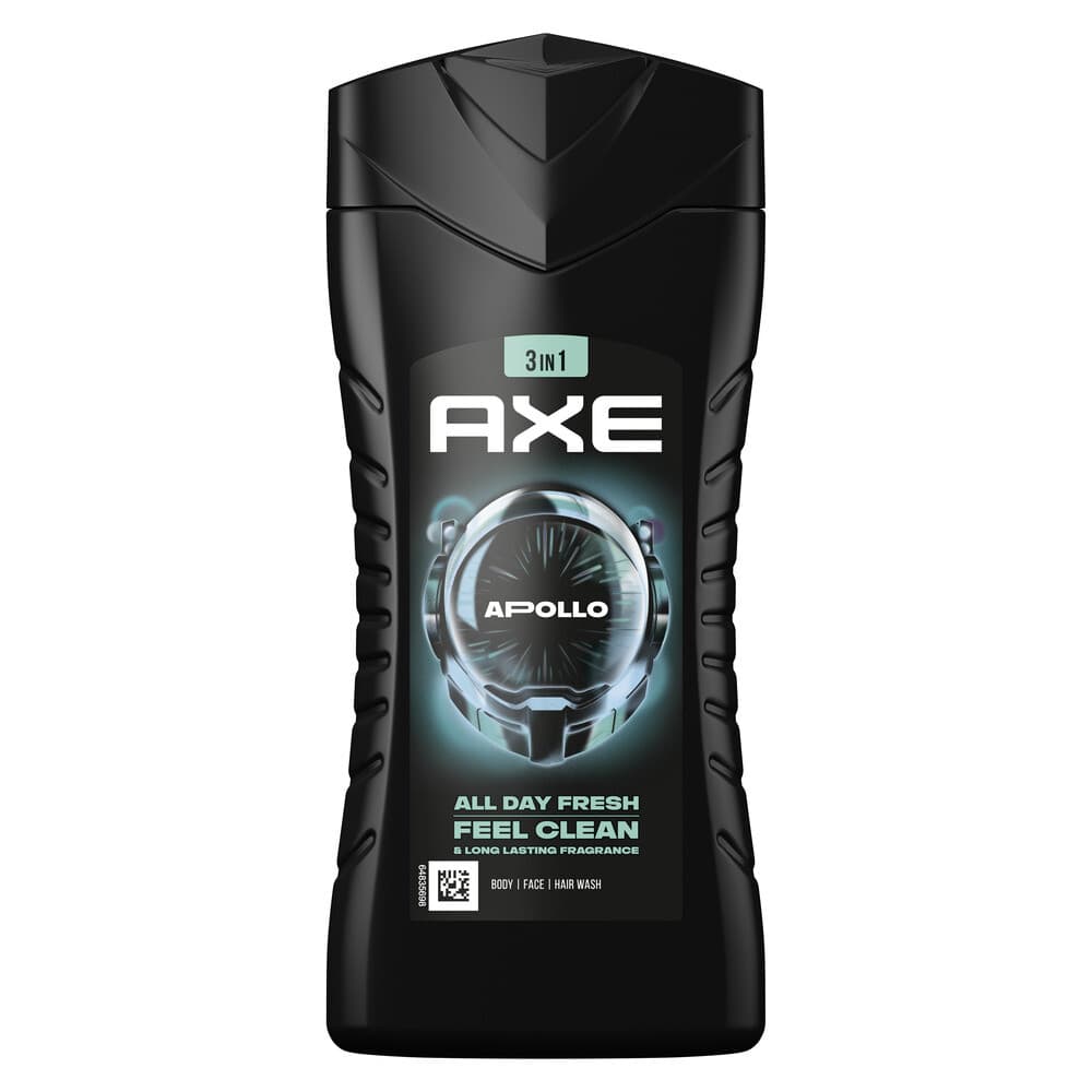 2+1 gratis: Axe 3-in-1 Douchegel Apollo 250 ml