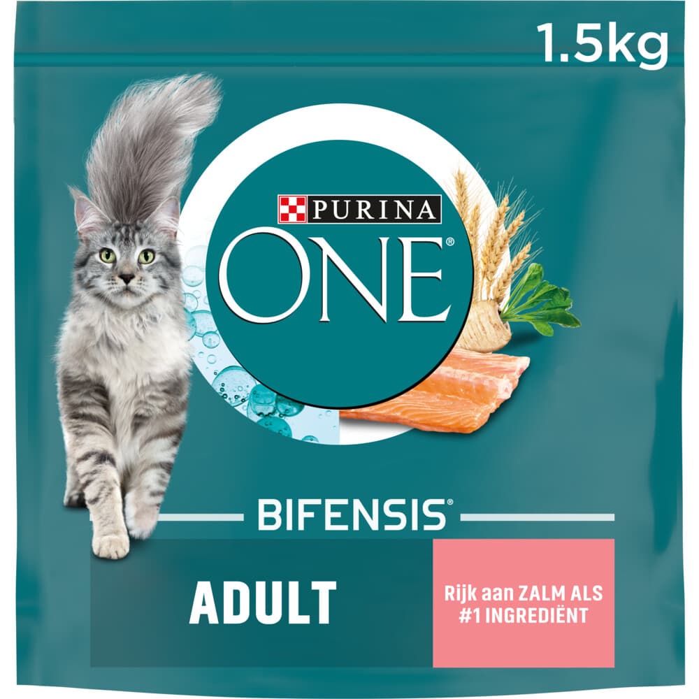 Purina ONE Kattenvoer Droog Adult Zalm - Volkoren Granen 1,5 kg