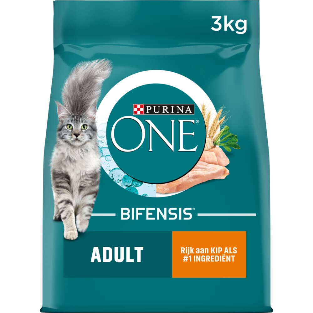 4x Purina ONE Kattenvoer Droog Adult Kip - Volkoren Granen 3 kg