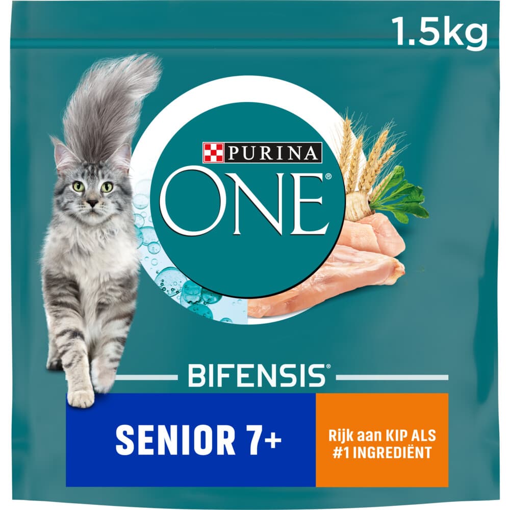 Purina ONE Kattenvoer Droog Senior Kip - Volkoren Granen 1,5 kg