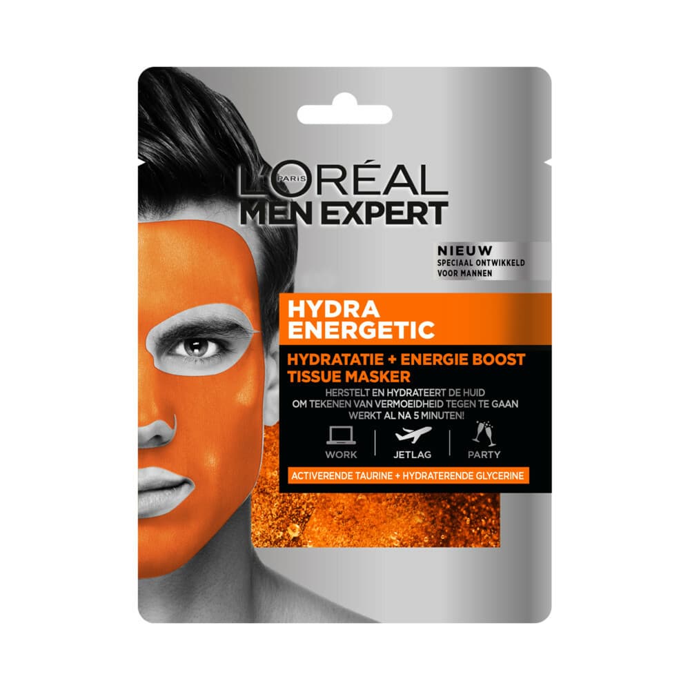 3x L'Oréal Men Expert Hydra Energetic Gezichtsmasker