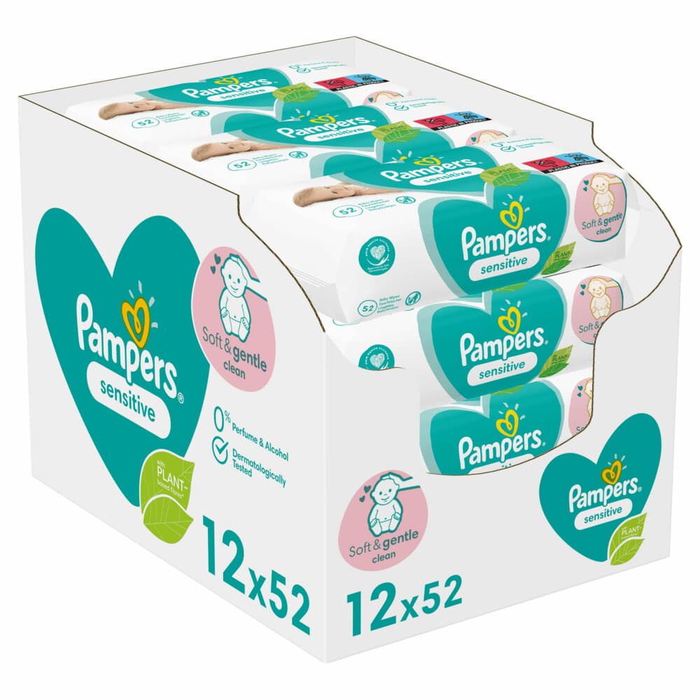 Pampers Billendoekjes Sensitive 12x52=624 stuks