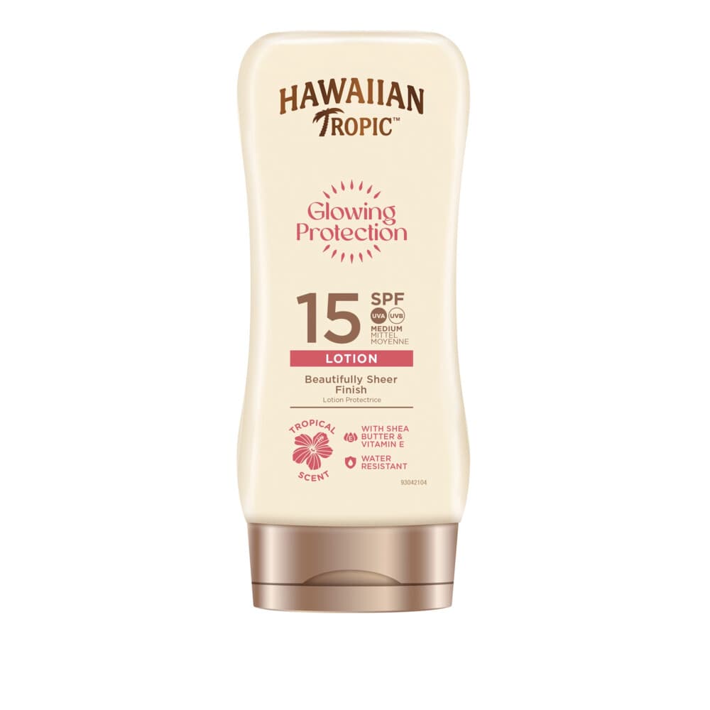 2x Hawaiian Tropic Zonnebrand Lotion Glowing Protection SPF 15 180 ml