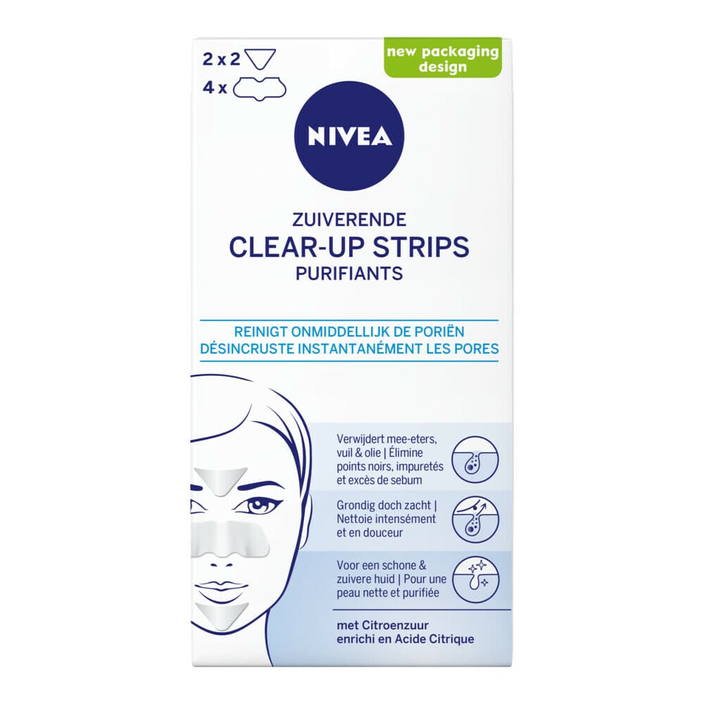 1+1 gratis: NIVEA Clear Up Strips Gezichtsmasker 6 stuks