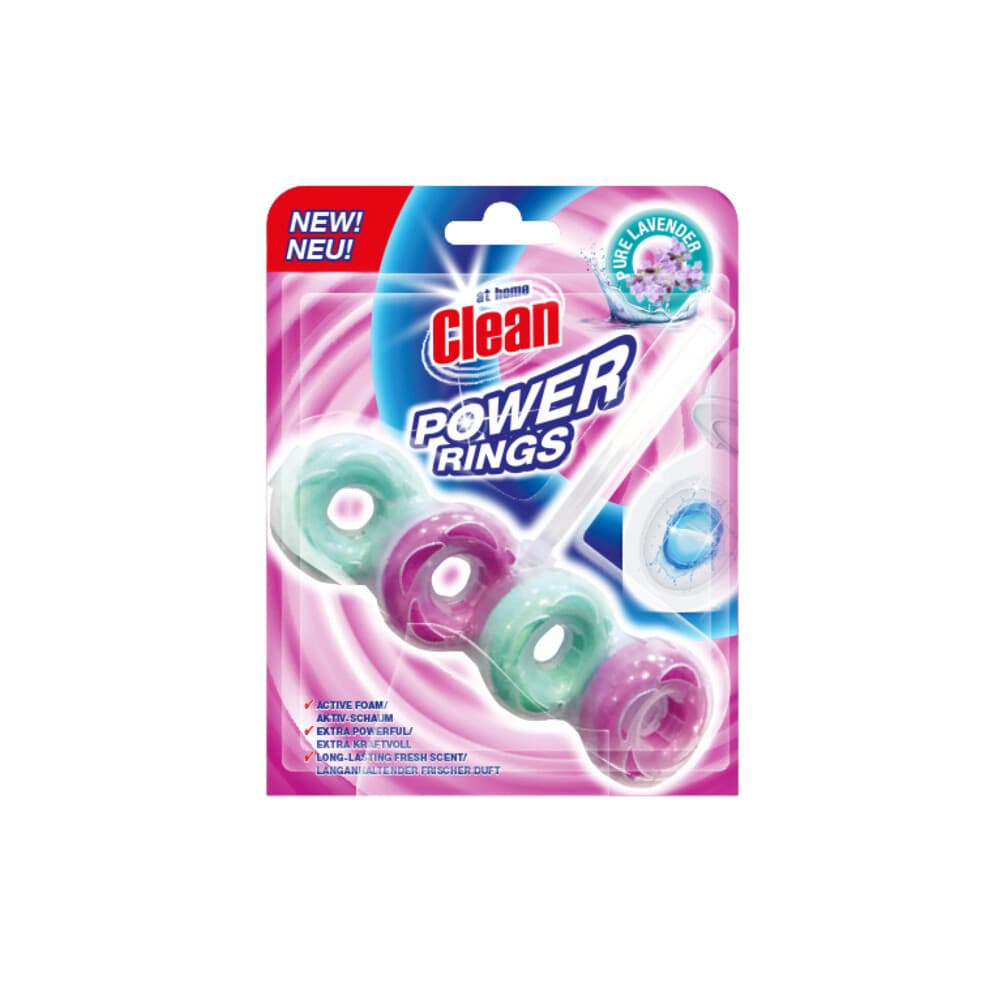 6x At Home Toiletblok Power Rings Pure Lavender 40 gr