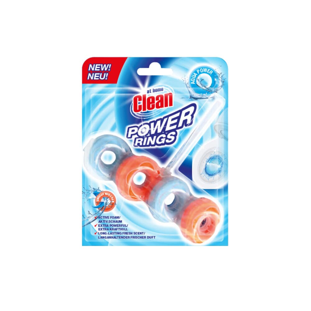 6x At Home Toiletblok Power Rings Aqua Power 40 gr