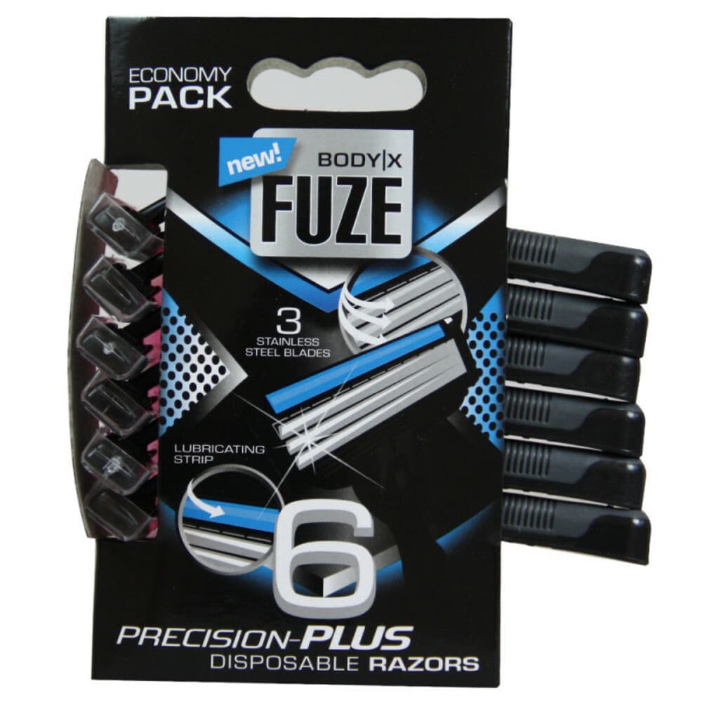 12x Body-X Fuze Men Triple Blades Wegwerpmesjes 6 stuks