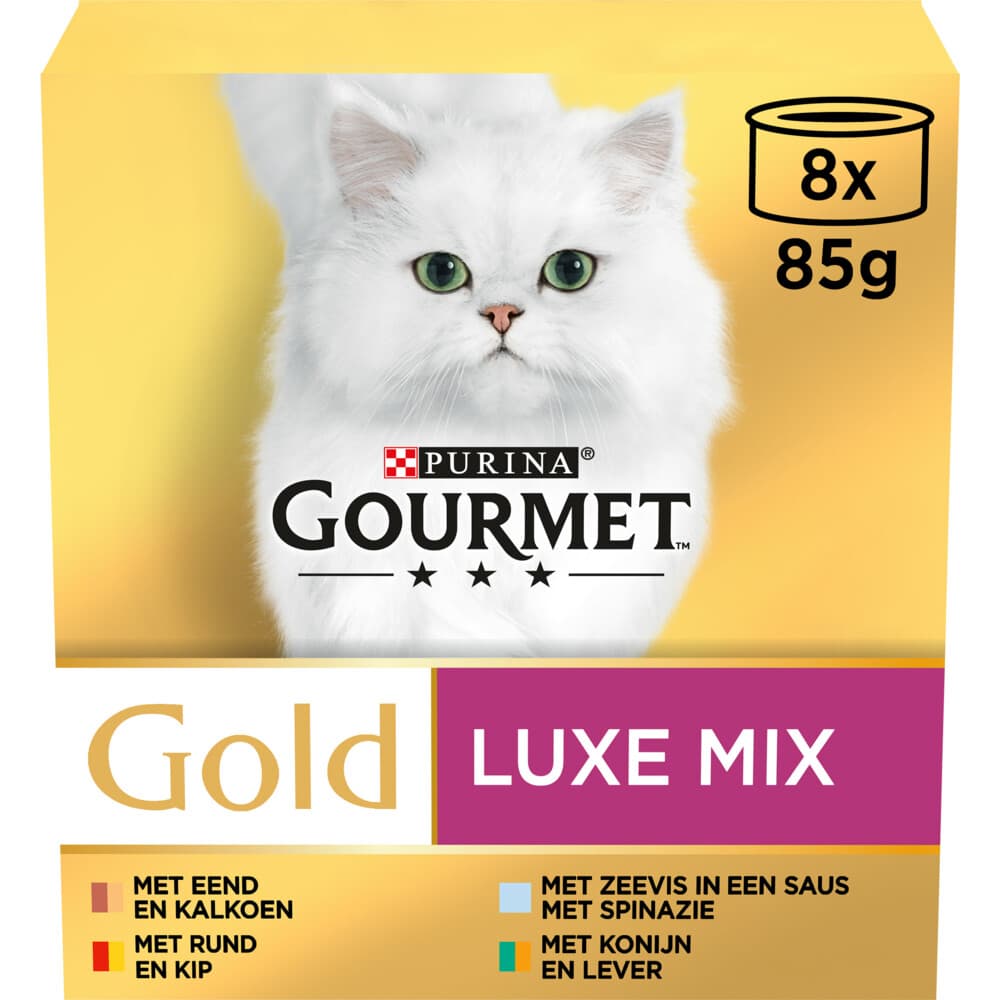 6x Gourmet Gold Kattenvoer Nat Luxe Mix 8 x 85 gr
