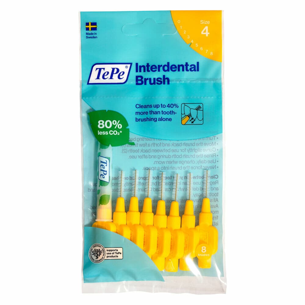 4x TePe Interdentale Ragers Original 0,7 mm Geel 8 stuks