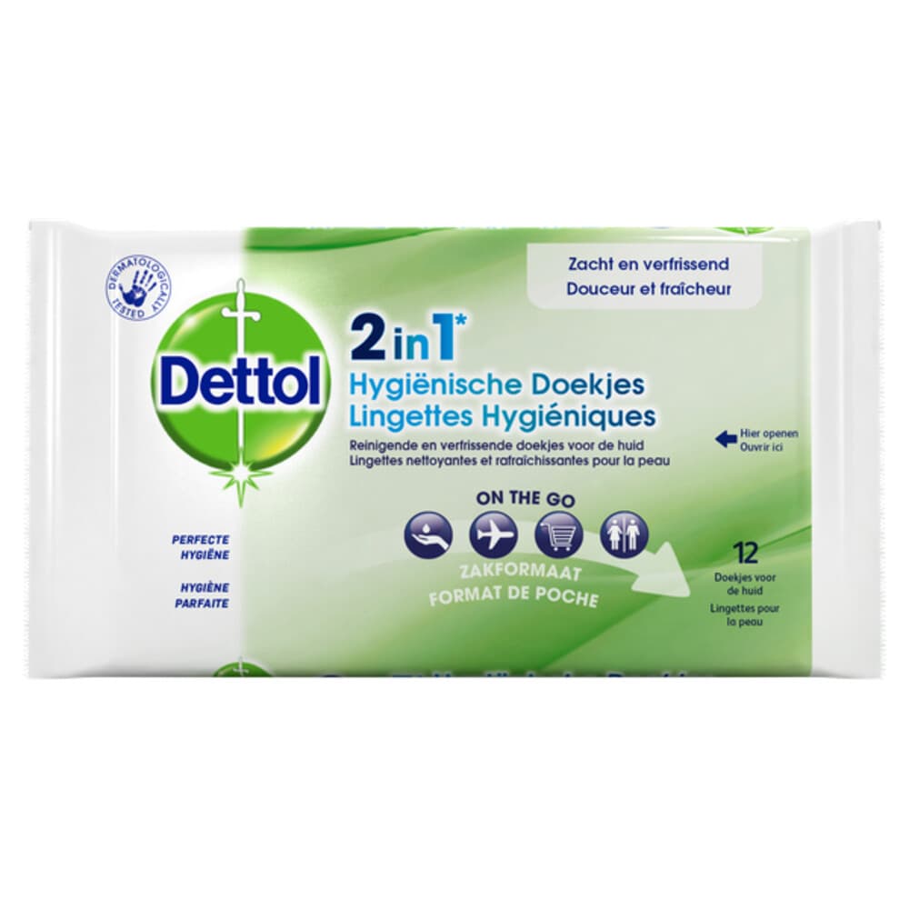 3x Dettol Hygienische Doekjes 2in1 12 stuks