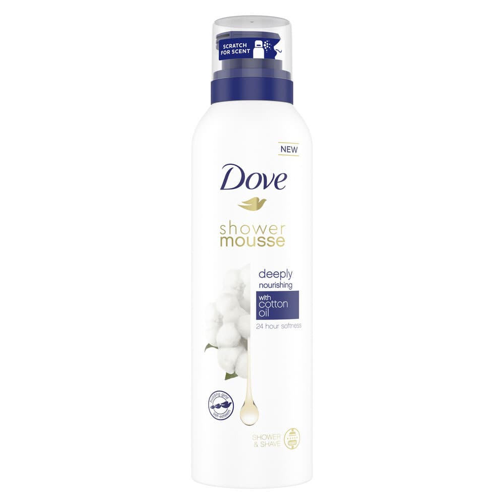 2+1 gratis: Dove Shower Foam Deeply Nourishing Cotton Oil 200 ml